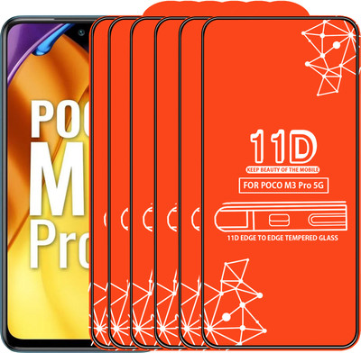 Qyist Edge To Edge Tempered Glass for Poco M3 Pro 5G(Pack of 6)