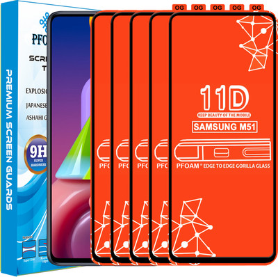PFOAM Edge To Edge Tempered Glass for SAMSUNG GALAXY M51(Pack of 5)