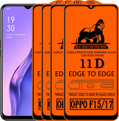 TWIGLO Edge To Edge Tempered Glass for OPPO F15(Pack of 4)