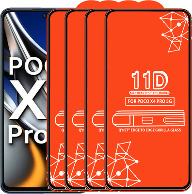 Qyist Edge To Edge Tempered Glass for Poco X4 Pro 5G(Pack of 4)