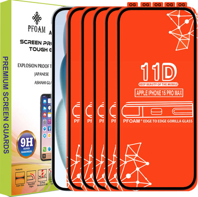 PFOAM Edge To Edge Tempered Glass for APPLE IPHONE 15 PRO MAX(Pack of 5)
