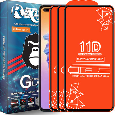 Roxel Edge To Edge Tempered Glass for Tecno Camon 18 Pro(Pack of 3)