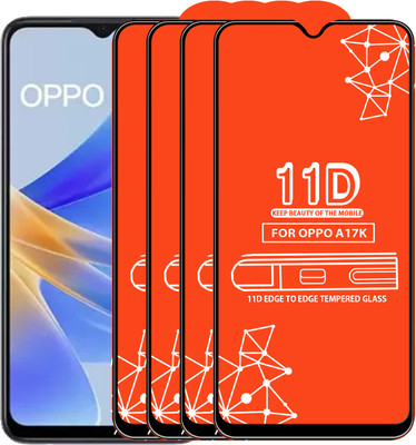 Roxel Edge To Edge Tempered Glass for Oppo A17K(Pack of 4)