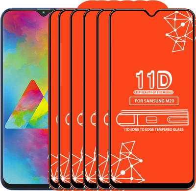 Qyist Edge To Edge Tempered Glass for Samsung Galaxy M20(Pack of 6)