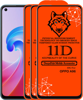 DeepzHub Edge To Edge Tempered Glass for OPPO A96 4G(Pack of 3)