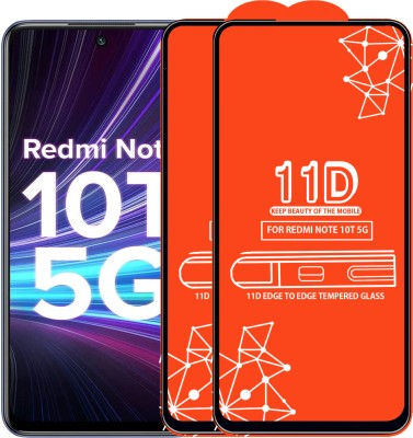 Roxel Edge To Edge Tempered Glass for Redmi Note 10T 5G(Pack of 2)