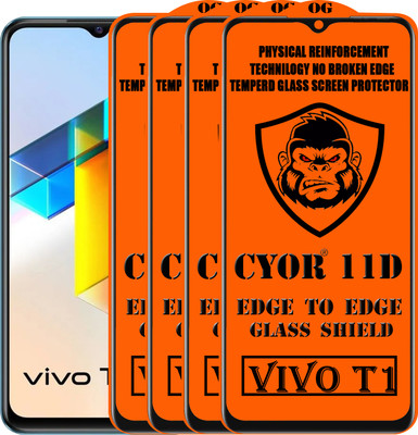 CYOR Edge To Edge Tempered Glass for VIVO T1(Pack of 4)