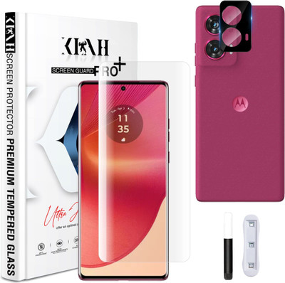 KLAH Edge To Edge Tempered Glass for Motorola Edge 50 Fusion, With Camera Lens Protector(Pack of 1)