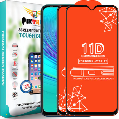 PikTrue Edge To Edge Tempered Glass for Infinix Hot 9 Play(Pack of 2)