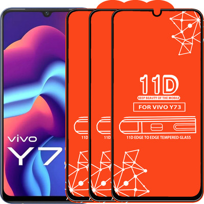Qyist Edge To Edge Tempered Glass for Vivo Y73(Pack of 3)