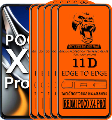 TWIGLO Edge To Edge Tempered Glass for REDMI POCO X4 PRO(Pack of 5)