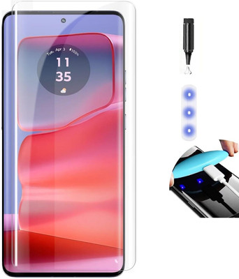 VOSKI Edge To Edge Tempered Glass for Oppo Reno 12 Pro Edge To Edge UV glue tempered Glass(Pack of 1)