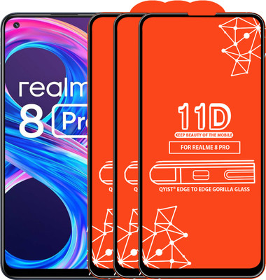 Qyist Edge To Edge Tempered Glass for Realme 8 Pro(Pack of 3)