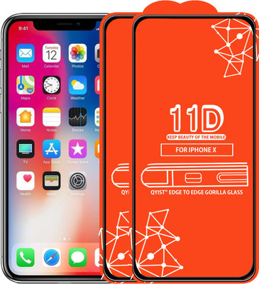 Qyist Edge To Edge Tempered Glass for Apple iPhone X(Pack of 2)