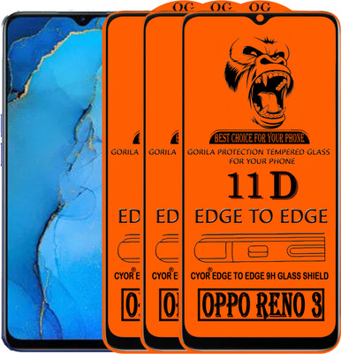 CYOR Edge To Edge Tempered Glass for OPPO RENO 3(Pack of 3)