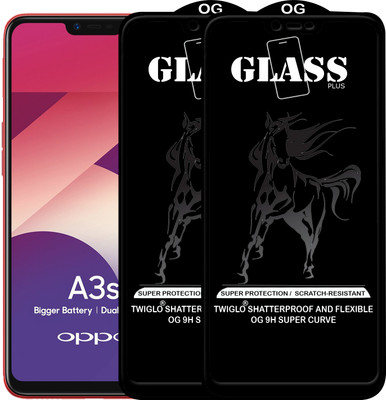 TWIGLO Edge To Edge Tempered Glass for Oppo A3s(Pack of 2)