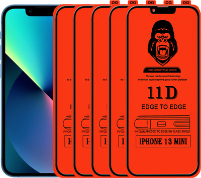 Laxdom Edge To Edge Tempered Glass for APPLE IPHONE 13 MINI(Pack of 5)