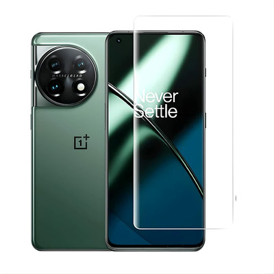 UNIKWORLD Edge To Edge Tempered Glass for Oneplus 11 5G,Curved Edge Tempered Glass for OnePlus 11 5G, Ultra Thin, High Definition Fully Compatible with UltraSonic Fingerprint Scanner UV Tempered glass(Pack of 1)