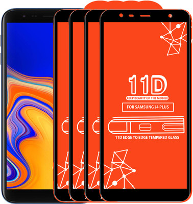 Roxel Edge To Edge Tempered Glass for Samsung Galaxy J4 Plus(Pack of 4)
