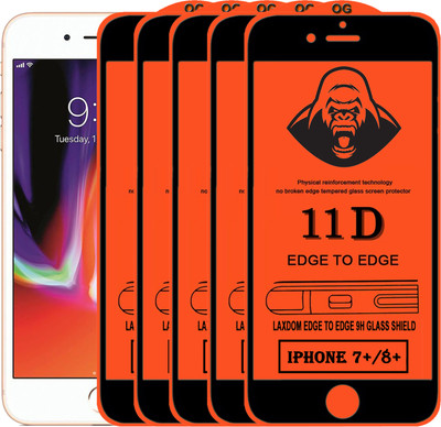 Laxdom Edge To Edge Tempered Glass for Apple iPhone 7 Plus(Pack of 5)
