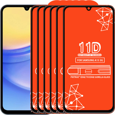 PikTrue Edge To Edge Tempered Glass for SAMSUNG A15 5G(Pack of 6)