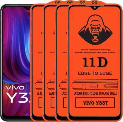 Laxdom Edge To Edge Tempered Glass for VIVO Y33T(Pack of 4)