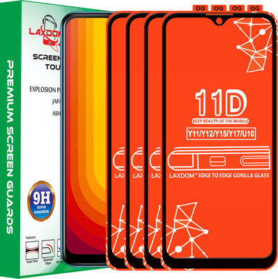 Laxdom Edge To Edge Tempered Glass for VIVO Y12(Pack of 4)