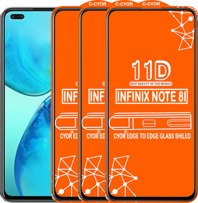 CYOR Edge To Edge Tempered Glass for INFINIX NOTE 8I(Pack of 3)