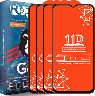 Roxel Edge To Edge Tempered Glass for Infinix Hot 20I(Pack of 4)