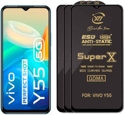 GDMA Edge To Edge Tempered Glass for VIVO Y55(Pack of 3)