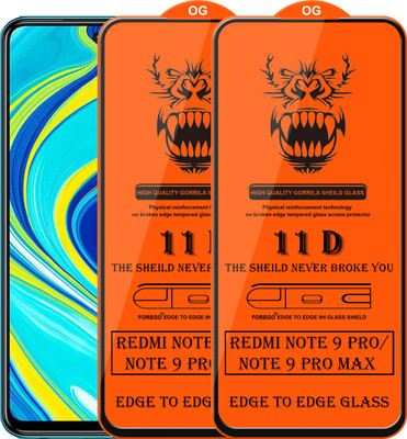 Forego Edge To Edge Tempered Glass for Redmi Note 9 Pro(Pack of 2)
