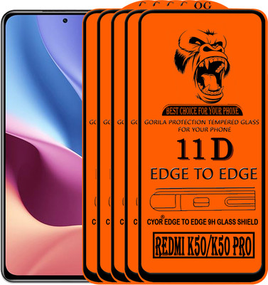 CYOR Edge To Edge Tempered Glass for REDMI K50 PRO(Pack of 5)