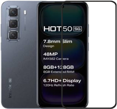 BRENZZ Edge To Edge Tempered Glass for Infinix HOT 50 5G(Pack of 1)