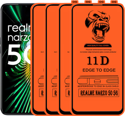 PFOAM Edge To Edge Tempered Glass for REALME NARZO 50 5G(Pack of 4)