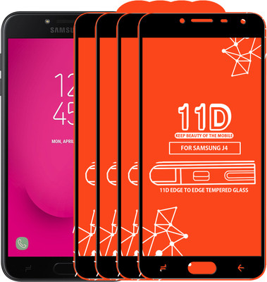 Roxel Edge To Edge Tempered Glass for Samsung Galaxy J4(Pack of 4)