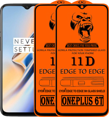 CYOR Edge To Edge Tempered Glass for OnePlus 6T(Pack of 2)
