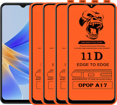 PFOAM Edge To Edge Tempered Glass for OPPO A17(Pack of 4)