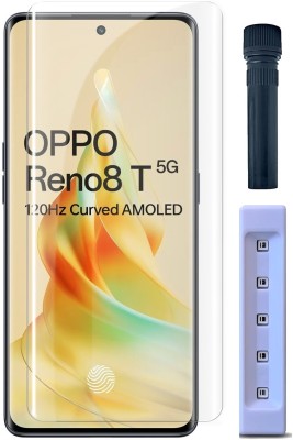 OneTech Edge To Edge Tempered Glass for Oppo Reno 8T 5G 9H Hardness, UV HD+ Screen Protector(Pack of 1)