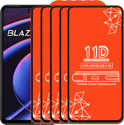 Qyist Edge To Edge Tempered Glass for Lava Blaze 2 5G(Pack of 5)