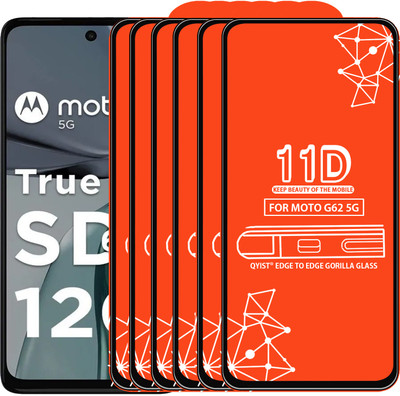 Qyist Edge To Edge Tempered Glass for Moto G62 5G(Pack of 6)