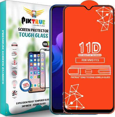 PikTrue Edge To Edge Tempered Glass for Vivo Y15(Pack of 1)