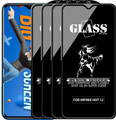 Qyist Edge To Edge Tempered Glass for INFINIX HOT 12(Pack of 4)
