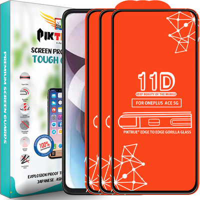 PikTrue Edge To Edge Tempered Glass for Oneplus Ace 5G(Pack of 3)