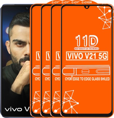 CYOR Edge To Edge Tempered Glass for VIVO V21 5G(Pack of 4)