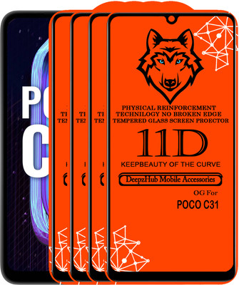 DeepzHub Edge To Edge Tempered Glass for POCO C31(Pack of 4)