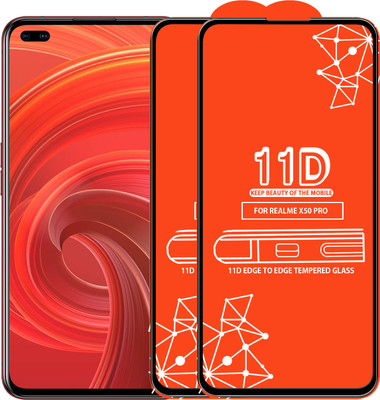 Roxel Edge To Edge Tempered Glass for Realme X50 Pro(Pack of 2)