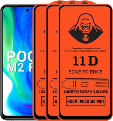 Laxdom Edge To Edge Tempered Glass for POCO M2 PRO(Pack of 3)