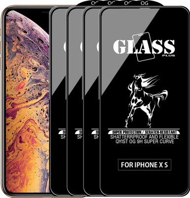 Qyist Edge To Edge Tempered Glass for Apple iPhone XS(Pack of 4)