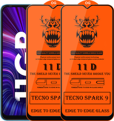 Forego Edge To Edge Tempered Glass for Tecno Spark 9(Pack of 2)