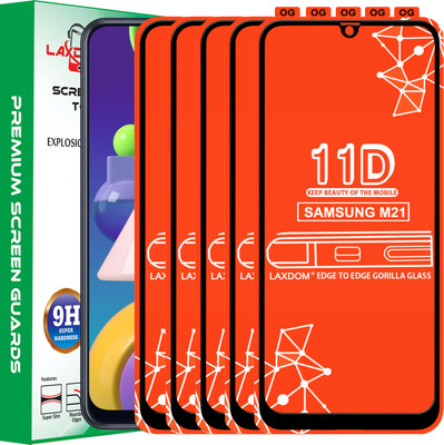 Laxdom Edge To Edge Tempered Glass for SAMSUNG GALAXY M21(Pack of 5)